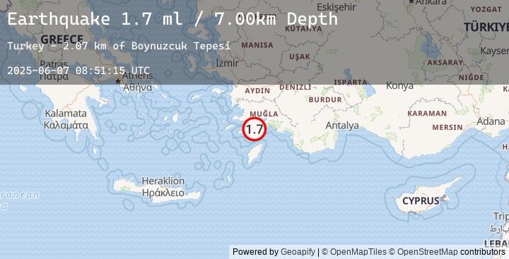 Map of DODECANESE IS.-TURKEY BORDER REG