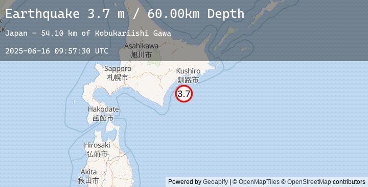 Map of HOKKAIDO, JAPAN REGION