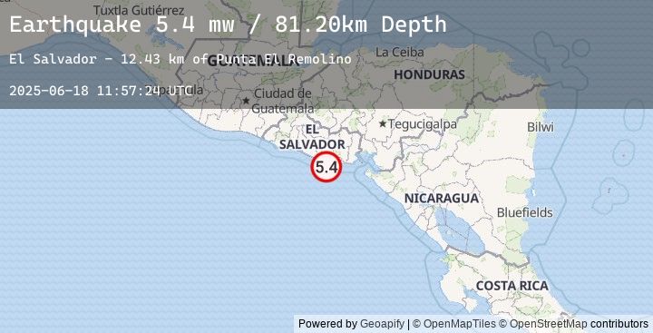Map of OFFSHORE EL SALVADOR