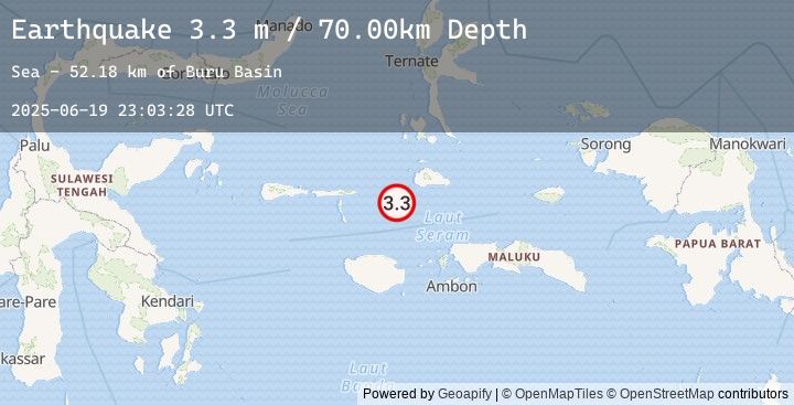 Map of CERAM SEA, INDONESIA