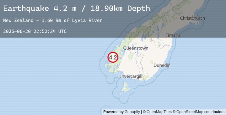 Map of SOUTH ISLAND OF NEW ZEALAND