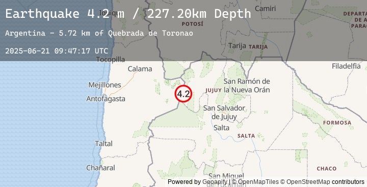Map of JUJUY, ARGENTINA