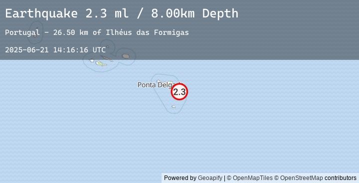 Map of AZORES ISLANDS REGION