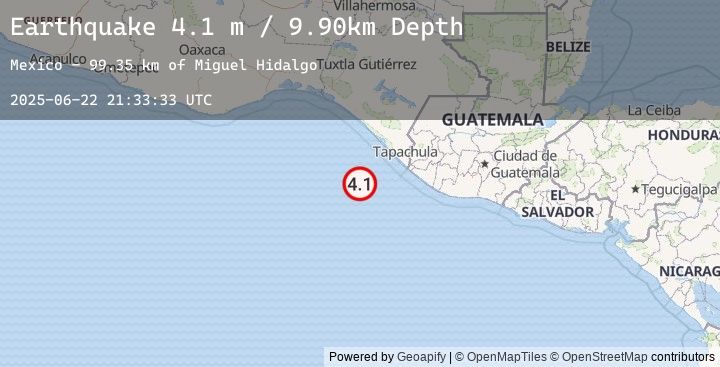 Map of OFF COAST OF CHIAPAS, MEXICO