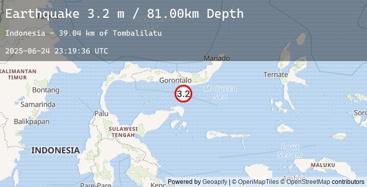 Map of SULAWESI, INDONESIA