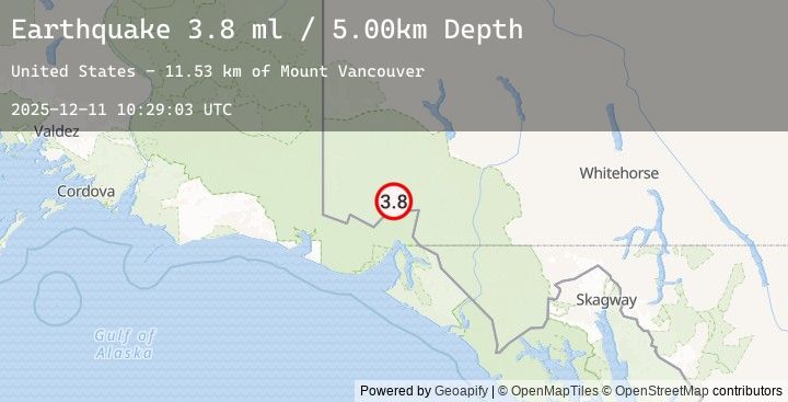 Map of SOUTHERN YUKON TERRITORY, CANADA