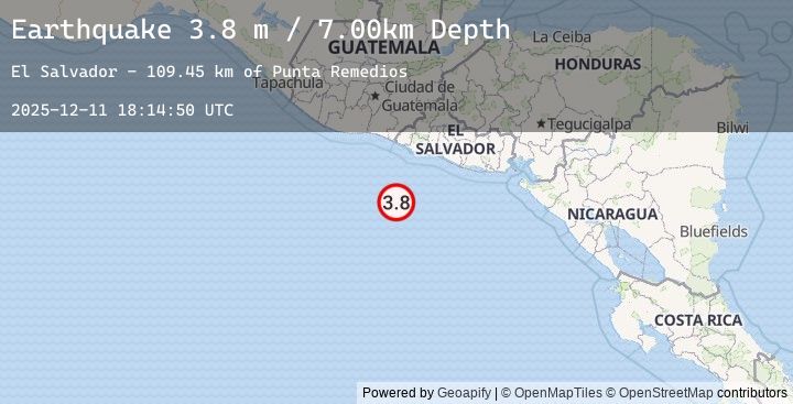 Map of OFF THE COAST OF EL SALVADOR