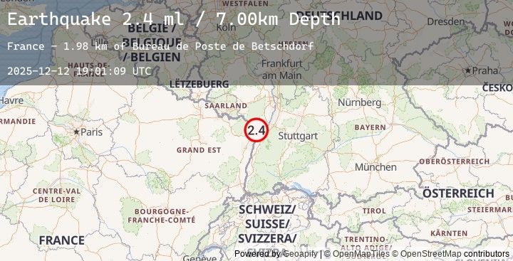 Map of FRANCE-GERMANY BORDER REGION