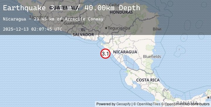 Map of NEAR COAST OF NICARAGUA