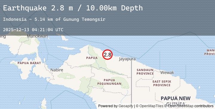 Map of NEAR N COAST OF PAPUA, INDONESIA