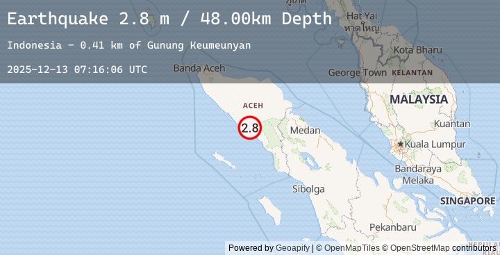 Map of NORTHERN SUMATRA, INDONESIA