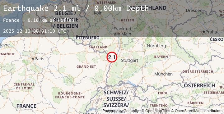 Map of FRANCE-GERMANY BORDER REGION