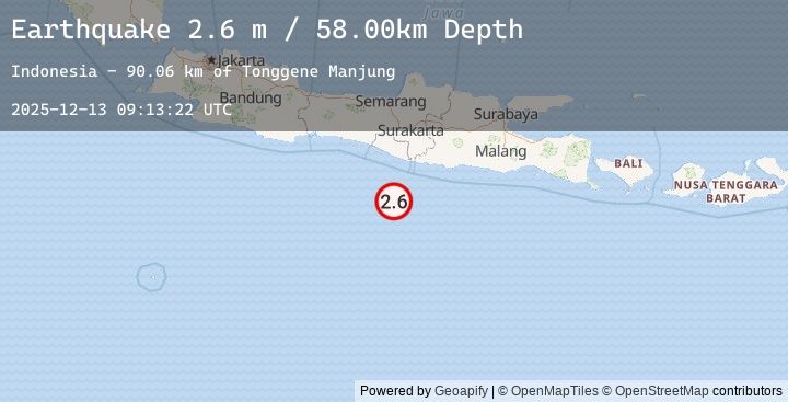 Map of JAVA, INDONESIA