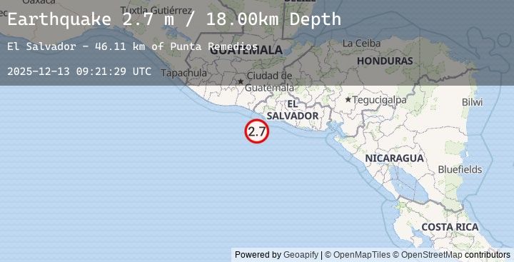 Map of OFFSHORE EL SALVADOR