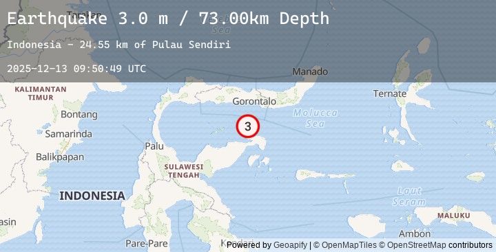Map of SULAWESI, INDONESIA
