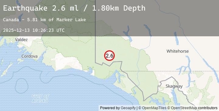 Map of SOUTHERN YUKON TERRITORY, CANADA