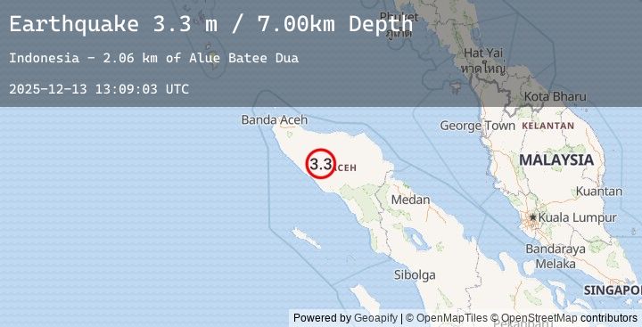 Map of NORTHERN SUMATRA, INDONESIA