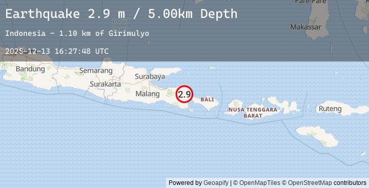 Map of BALI REGION, INDONESIA