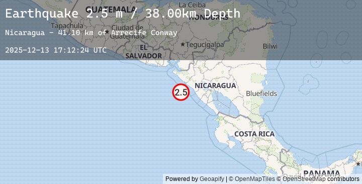 Map of NEAR COAST OF NICARAGUA