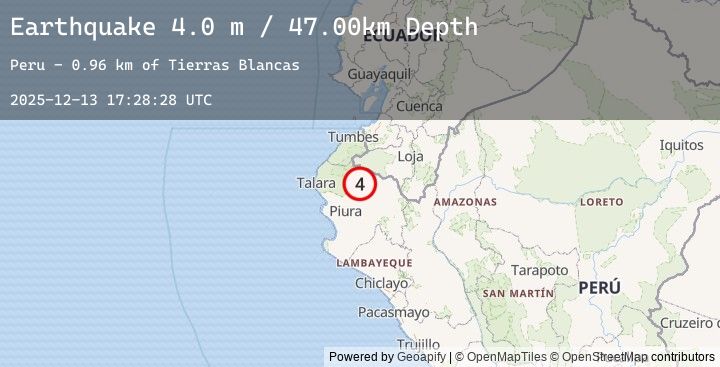 Map of PERU-ECUADOR BORDER REGION