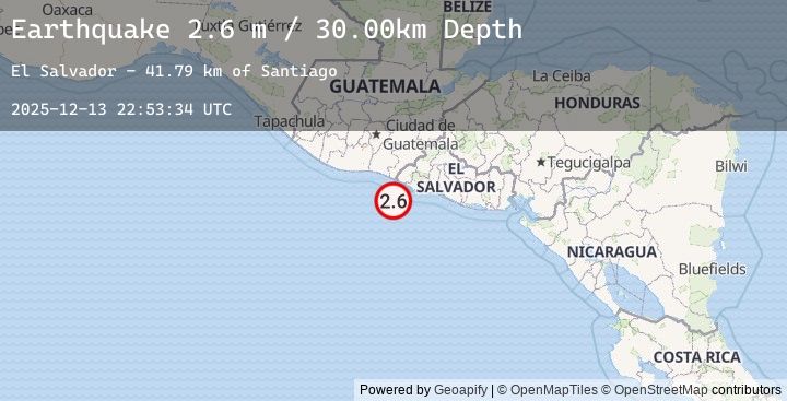 Map of OFFSHORE EL SALVADOR