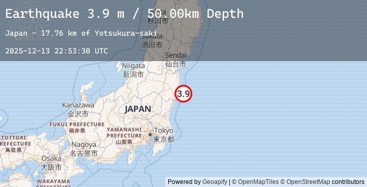 Map of NEAR EAST COAST OF HONSHU, JAPAN