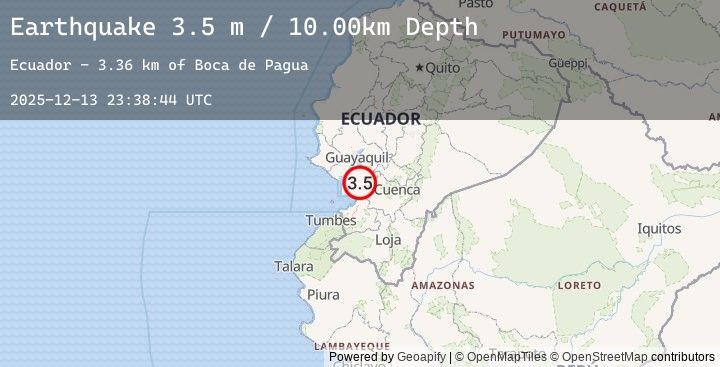 Map of NEAR COAST OF ECUADOR