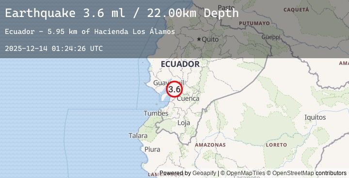Map of NEAR COAST OF ECUADOR