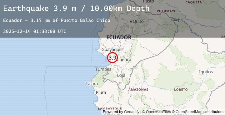 Map of NEAR COAST OF ECUADOR