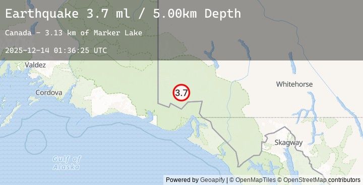 Map of SOUTHERN YUKON TERRITORY, CANADA