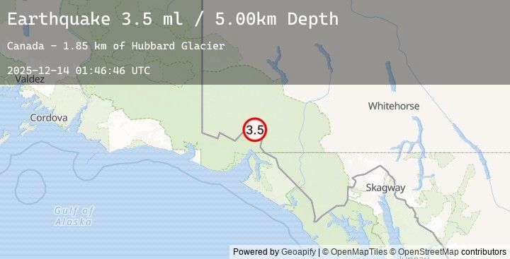 Map of SOUTHERN YUKON TERRITORY, CANADA