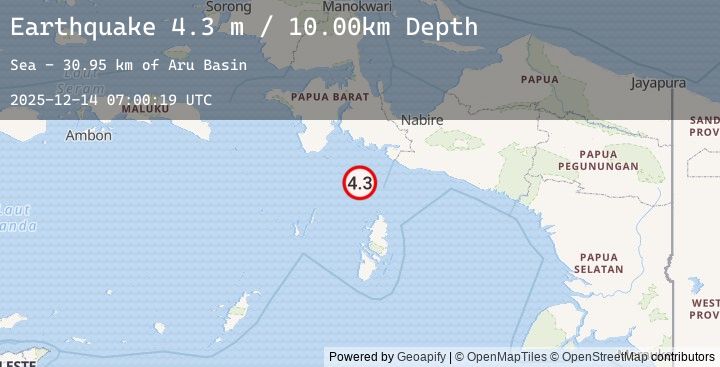 Map of NEAR S COAST OF PAPUA, INDONESIA