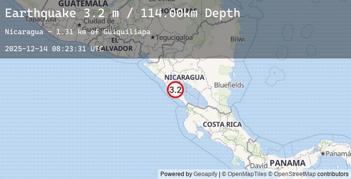Map of NEAR COAST OF NICARAGUA