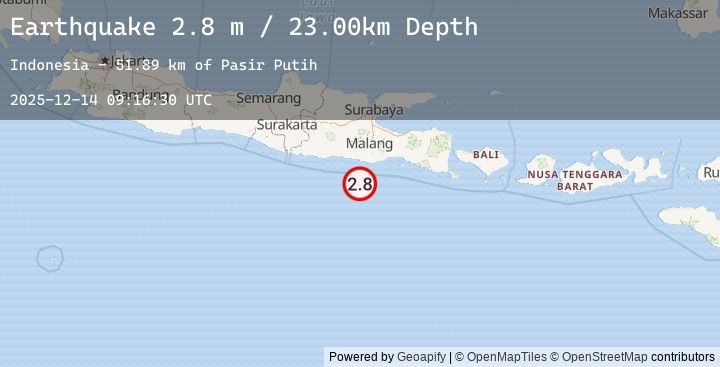Map of JAVA, INDONESIA
