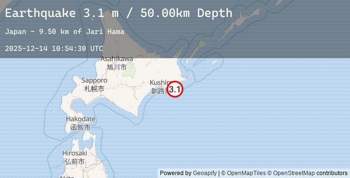 Map of HOKKAIDO, JAPAN REGION