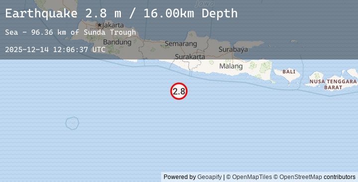 Map of SOUTH OF JAVA, INDONESIA