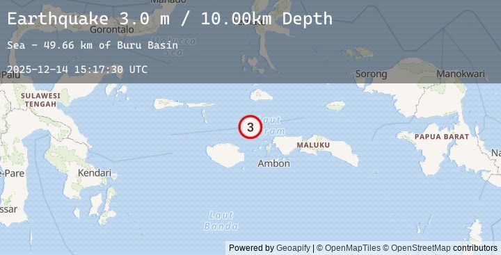 Map of CERAM SEA, INDONESIA