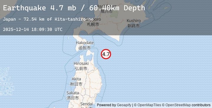 Map of HOKKAIDO, JAPAN REGION