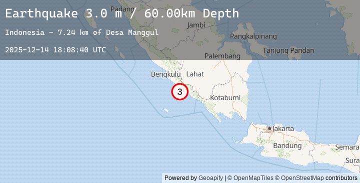 Map of SOUTHERN SUMATRA, INDONESIA