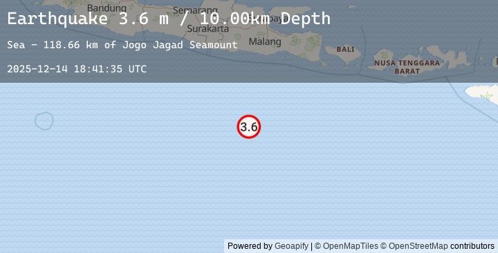 Map of SOUTH OF JAVA, INDONESIA