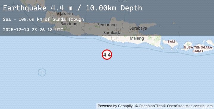 Map of SOUTH OF JAVA, INDONESIA
