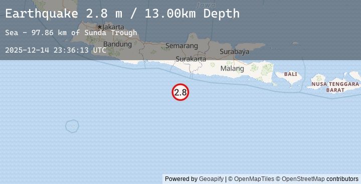 Map of SOUTH OF JAVA, INDONESIA