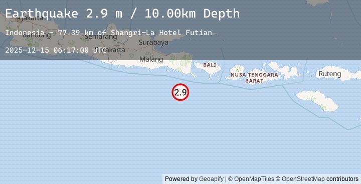 Map of SOUTH OF JAVA, INDONESIA