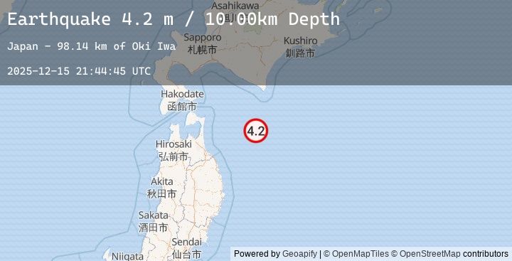 Map of HOKKAIDO, JAPAN REGION