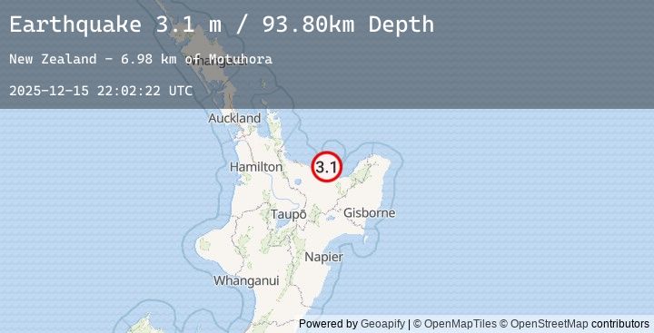 Map of NORTH ISLAND OF NEW ZEALAND