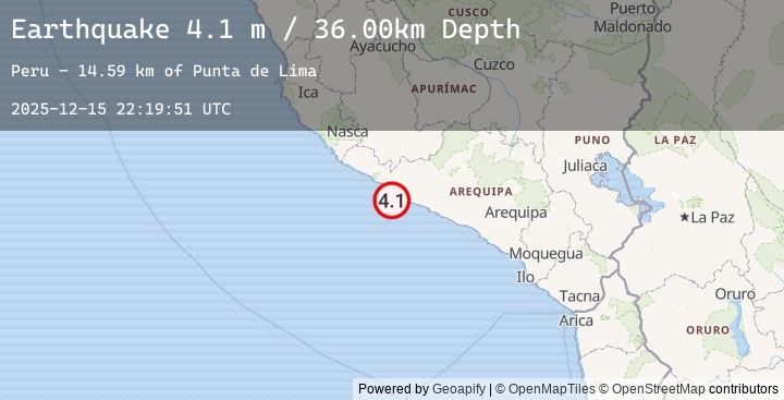 Map of NEAR COAST OF SOUTHERN PERU