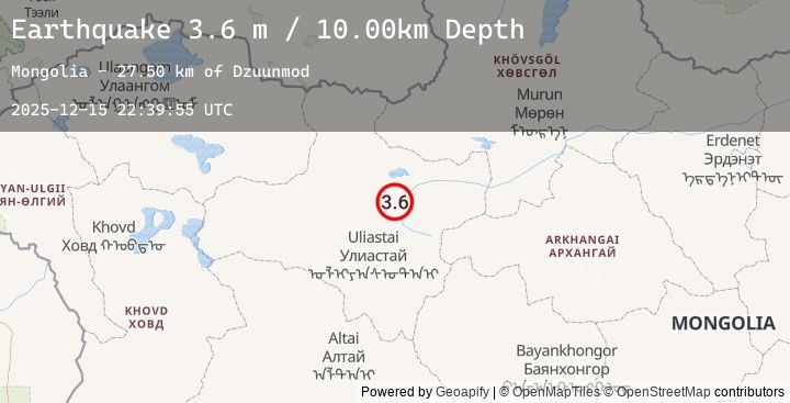 Map of WESTERN MONGOLIA