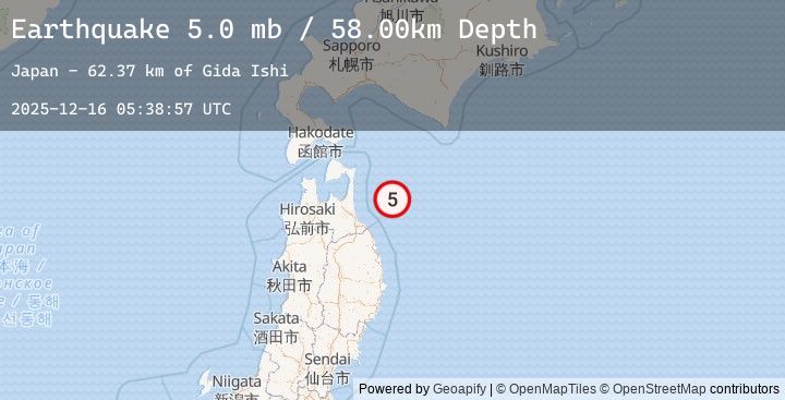 Map of OFF EAST COAST OF HONSHU, JAPAN