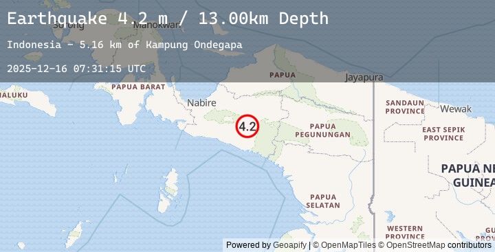 Map of NEAR S COAST OF PAPUA, INDONESIA