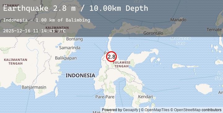 Map of SULAWESI, INDONESIA
